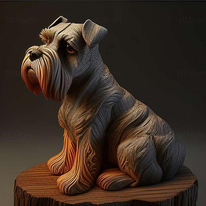 3D model Zwergschnauzer dog (STL)